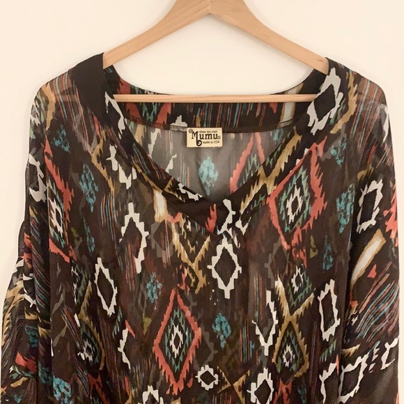 Show Me Your Mumu Brown Aztec Camisole Poncho - Picture 3 of 10